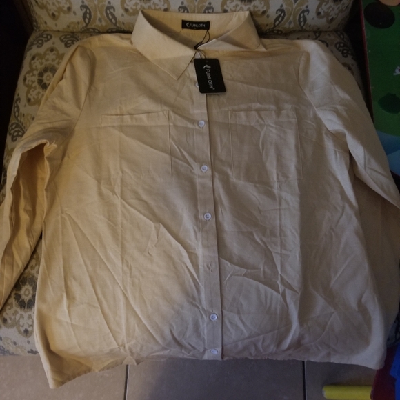 Tan button down shirt. XL - Picture 1 of 3